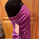 BHLDN  Selena Strapless Stretch Satin Slip Ruched Midi Dress‎ Purple Size Medium Photo 7