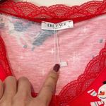 Ekouaer Holiday Sleep Top/Night Shirt. NWOT. Size Small. Red/Holiday Photo 4