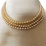 Faux pearl triple strand vintage necklace Photo 8
