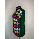 sweater Argyle green pink purple yellow white Size XL Photo 3
