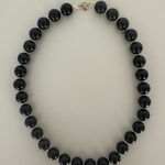 Anthropologie  Vintage Round Beaded Short Necklace Black and Gold 17"l Photo 0