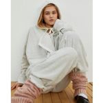 Urban Outfitters OU Out From Under Koa Open-Front Hoodie Sweatshirt Small Gray Cropped Loungewear Photo 2