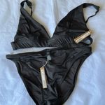 SKIMS  Swim Bikini Set plunge bikini top and high leg bikini bottom color onyx XL Photo 1