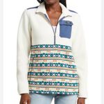 L.L. Bean Aztec Sweater Fleece Sherpa Hybrid Pullover Blue Size L Photo 1