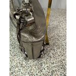 Michael Kors Metallic Silver Leather Crossbody Bag Women's Casual Photo 3