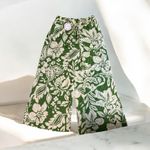 Umgee Tropical Floral Print Green Size Large Wide Leg Flare Flowy Pants NWT Photo 13