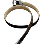 Brighton Belt Womens Medium Brown Croc Embossed Leather Silver Buckle B6208 Photo 0