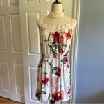 Blu Pepper  Floral Lace Trim Mini Dress (L) – Rayon Boho Flowy Romantic Staple Photo 1