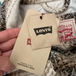 Levi's NWT Levi’s Ivory & Brown Plaid Zip Button Midi Maxi Shacket Coat Photo 3