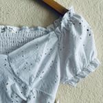 White Puff Sleeve Ruffled Blouse Photo 4