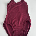 Burgundy woman’s leotard. Built in shelf bra. Size XS Red Photo 0