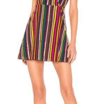 Tularosa Maud Wrap Dress Cherry Red Multi Rainbow Stripe Size Medium Photo 0