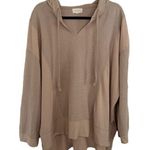 MELLODAY Highlow long sleeve waffle knit lightweight hoodie size 1x Photo 0