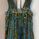Free People  Banded Border Tank ASO Alex Russo Vintage Paisley Y2K 90’s M Photo 0