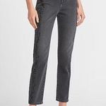 EXPRESS Super High Waisted Black Tonal Snakeskin Print Slim Ankle Jeans 16S New Photo 0