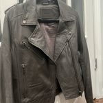 BLANK NYC Charcoal Grey Lambskin Leather Jacket Photo 12