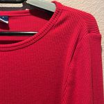 Old Navy  Women’s Red Ribbed Knit Long Sleeve Shirt Size Medium Photo 1