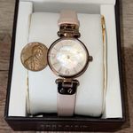 Anne Klein Women's Mother of Pearl Dial Leather Strap Wrist Watch Rose Gold Pink Photo 6