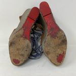 Christian Louboutin Vintage Bow Accent blue espadrille wedge gladiator sandals Photo 5