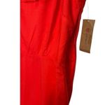 New Cremieux Dress Womens 4 Midi Smocked Back Ruffle Shoulder Summer Red Coastal Photo 11