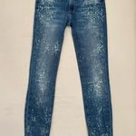 Black Orchid Jeans Noah Ankle Fray Sz 25 Blue Distressed Skinny Bleach Splatter Photo 1