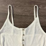 American Eagle  Rib Button Front Cami Top Size S Cream Photo 1