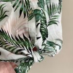 C&C California  100% linen floral tropical green boho button sleeveless top Photo 3