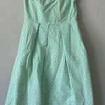 J. Crew Seersucker Embossed Lorelei Strapless Mini Dress Size 4 Preppy Summer Green Photo 0
