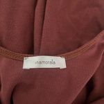 iNAMORATA Burgundy Scoop Neck Tank Style Ribbed Midi Dress Size Small‎ Red Photo 2