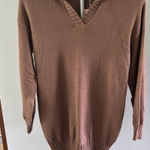 NWT Women's Long Sleeve V Neck Sweater Collar Ribbed Knit Mini Dress Size Small‎ Photo 0