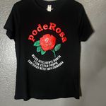 Women’s Black Poderosa Graphic Tee Rose Print T Photo 3