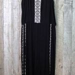 American Rag Size 3X Black Jumpsuit w/White Embroidered Design with Wide Legs Photo 0