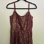 Dress the Population Antoinette Burgundy and Gold Foil Lace Gown NWOT Photo 2
