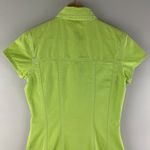 Xhilaration Vintage Y2K Lime Green Collared Pearl Snap Button Up Short Dress Photo 7