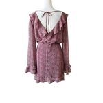 Lulus LULU’S Zoelle Burgundry Floral Print Ruffle Mini Dress Sz M Photo 7