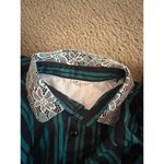 Woman old fashion unique button up top cosplay size medium Green Photo 4