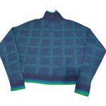 BP Nordstrom  Relaxed Polo Blue Teal Green Plaid Pullover Sweater XL‎ Acrylic Photo 2