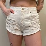 Forever 21 Floral Lace Jean Shorts Photo 1