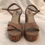 MIA Embroidered Nude Wedges/Platforms Photo 0