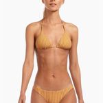 Vitamin A 💕💕 Bikini Set Gia Triangle Top + Luciana Bottom Dorada Stripe 8 M NWT Photo 9