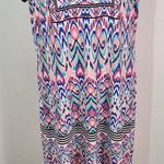 London Times  Blue and Pink Mini Shift Dress Size 14 Wedding Guest Dress Photo 4
