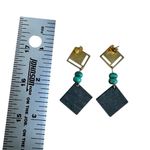 Stoic Sage Designs Brass & Turquoise Modern Boho Earrings Photo 3