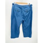 Lands' End  Womens Blue Cotton Cropped Chino Wide Leg Pants Size 12 High Waisted Photo 1
