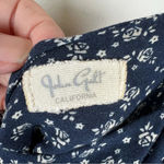 Brandy Melville Women's Mini Dress Navy Blue Floral Tiered Flowy Tie Back Small Photo 1