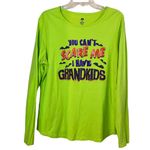 Halloween " You Can't Scare Me" Grandma Glitter Cotton Top Size XL Green Photo 0