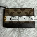 Coach Signature Brown Card Holder Coin Purse Key Ring Photo 3