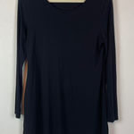 Eileen Fisher Black Long Sleeve Silk Tunic Top Shirt Women Size M Minimal Basic Photo 0