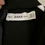 ZARA  Black V-Neck Choker Strap Sleeveless Top Women’s Small | Zip Back Ribbed Kn Photo 2