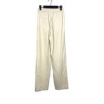 ZARA High Rise Straight Leg Cream Corduroy Elastic Waist Pants Pockets S #3370 Photo 11