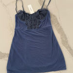 Urban Outfitters NWT Modern Love Bustier Mini Dress Womens Small BlueGray Corset Photo 0